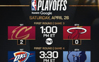 NBA官預(yù)熱27日四隊(duì)對(duì)決：雷霆求勝，掘金追平比分