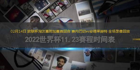 02月14日 歐聯(lián)杯淘汰賽附加賽首回合 費內(nèi)巴切vs安德萊赫特 全場錄像回放
