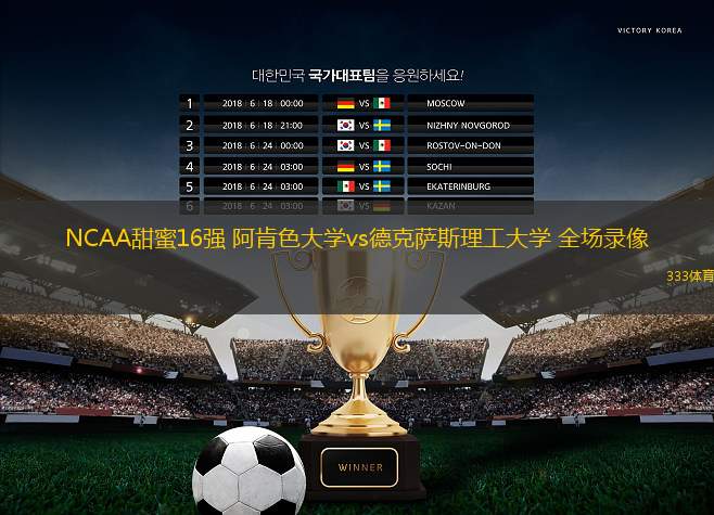 NCAA甜蜜16強(qiáng) 阿肯色大學(xué)vs德克薩斯理工大學(xué) 全場(chǎng)錄像