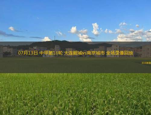 07月13日 中甲第16輪 大連鯤城vs南京城市 全場錄像回放