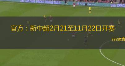 官方：新中超2月21至11月22日開賽